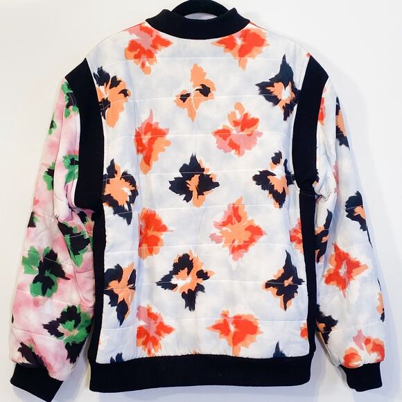 Opening Ceremony Floral 1/4 Zip Silk Bomber Jacket Rare - Picture 5 of 11